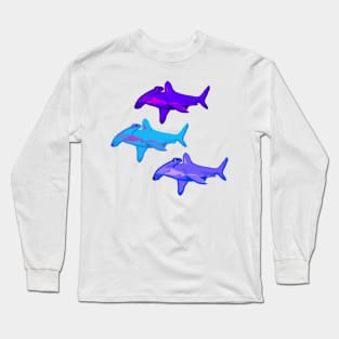 Retro Hammerhead Sharks Long Sleeve T-Shirt